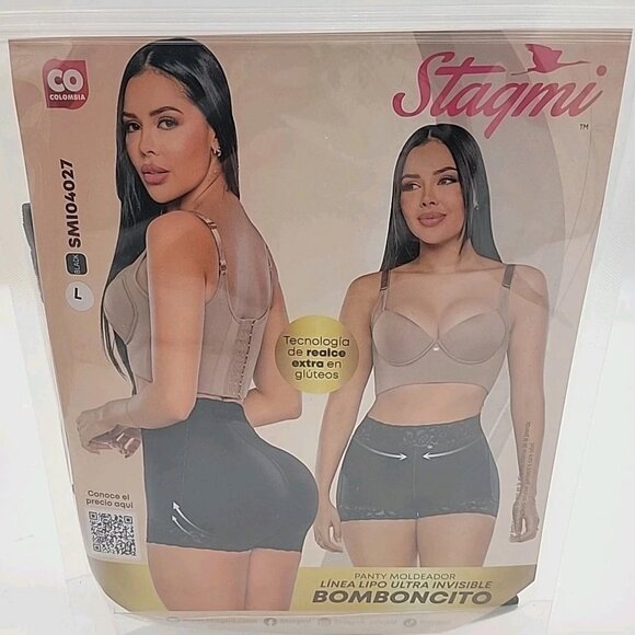Colombian Stagmi Fajas ButtLift Invisble Lace Short Shaper Bottom Bomboncito New - Picture 3 of 14